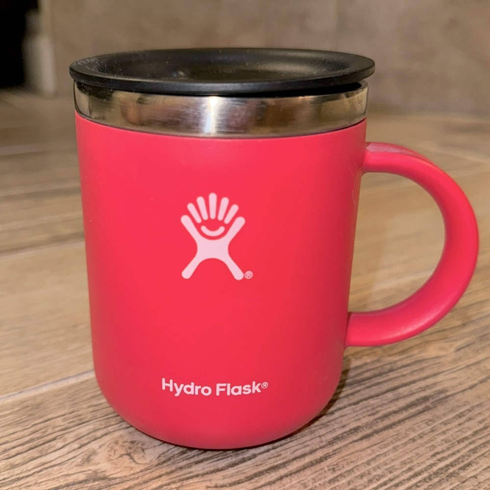 12 oz Hydroflask coffee mug watermelon color